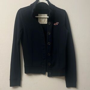 Hollister dark blue Black Button-Up Jacket sz S Y2K 314